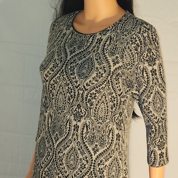 London Style collection short dress. Tan/Black in size 4-Petite - Picture 3 of 16